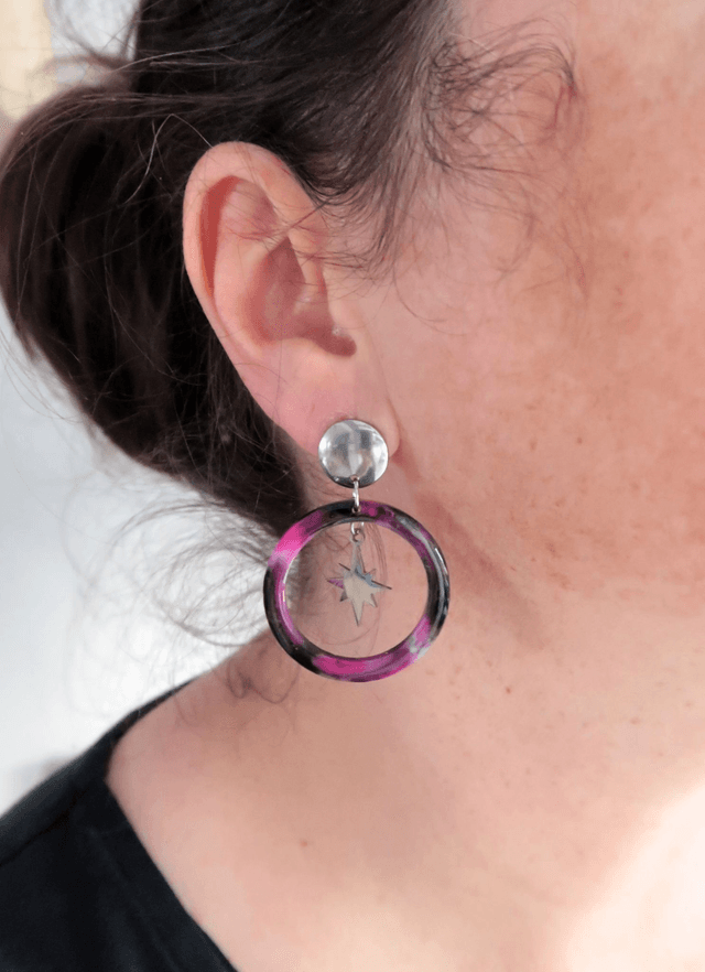 Boucles d'oreilles Pink n' roll | BO121A