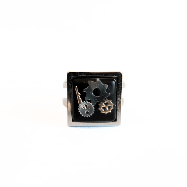 Bague carrée Engrenages | BA021