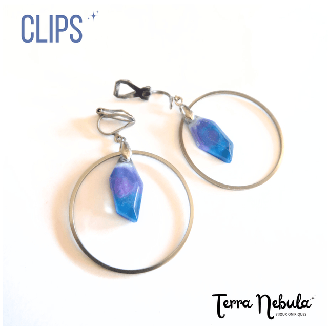 Boucles d'oreilles Clips Eclat de galaxie | BO198