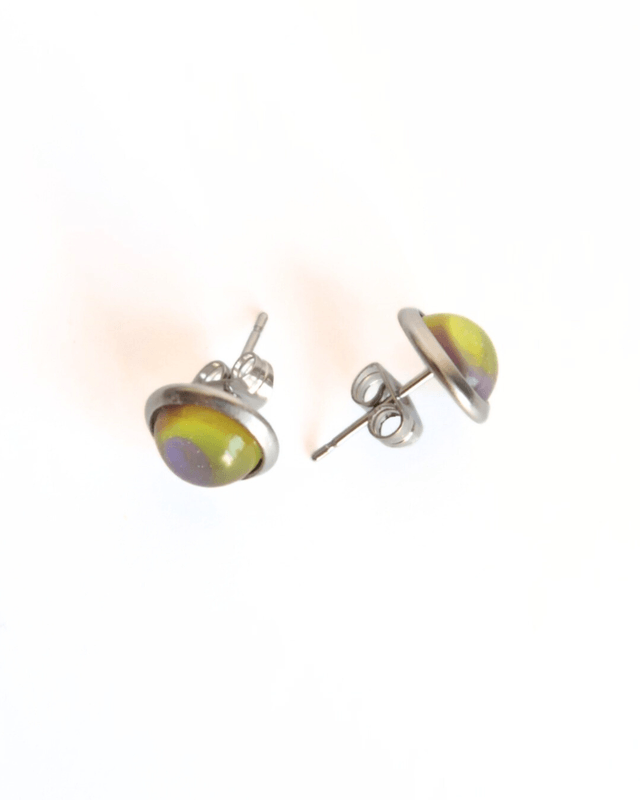 Boucles d'oreilles P'tites Puces Plume de paon | BO029