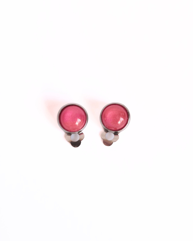 Boucles d'oreilles P'tits Clips Rose foncé | BO032