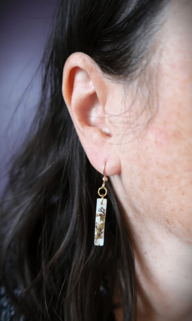 Boucles d'oreilles Fougère dorée | BO091F