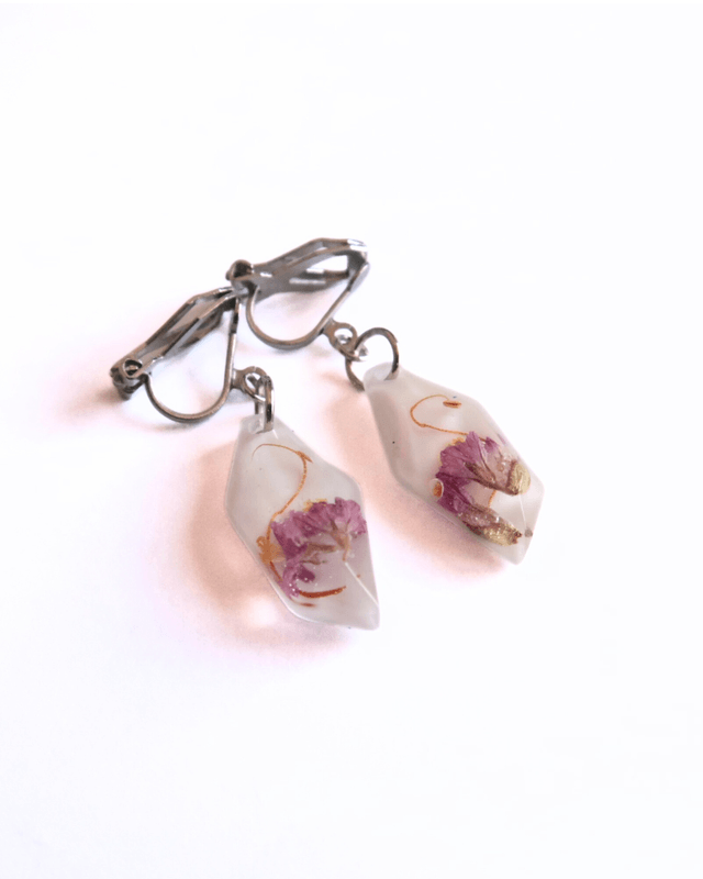 Boucles d'oreilles Clips Fleuris Jardin d'été | BO246F