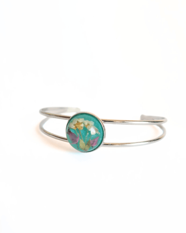 Bracelet fleuri Charme floral (turquoise) | BR01