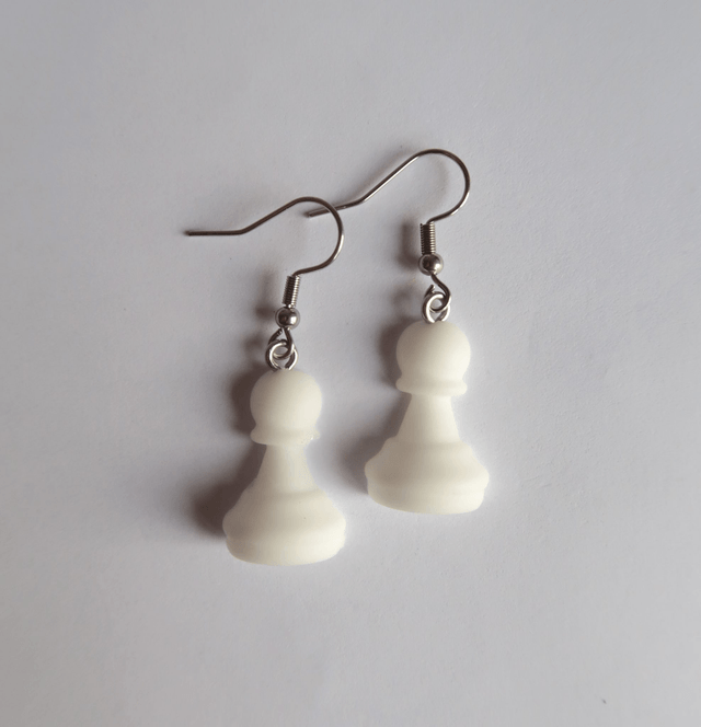 Boucles d'oreilles pions Blanc | BO159A