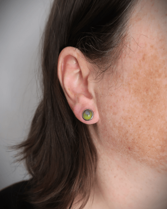 Boucles d'oreilles P'tites Puces Plume de paon | BO029
