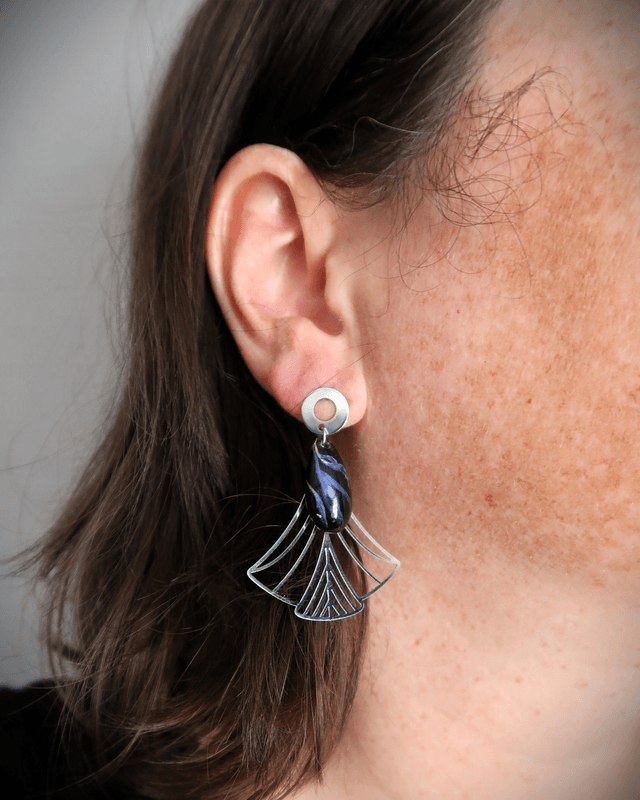 Boucles d'oreilles fleuries Centaurée | BO019
