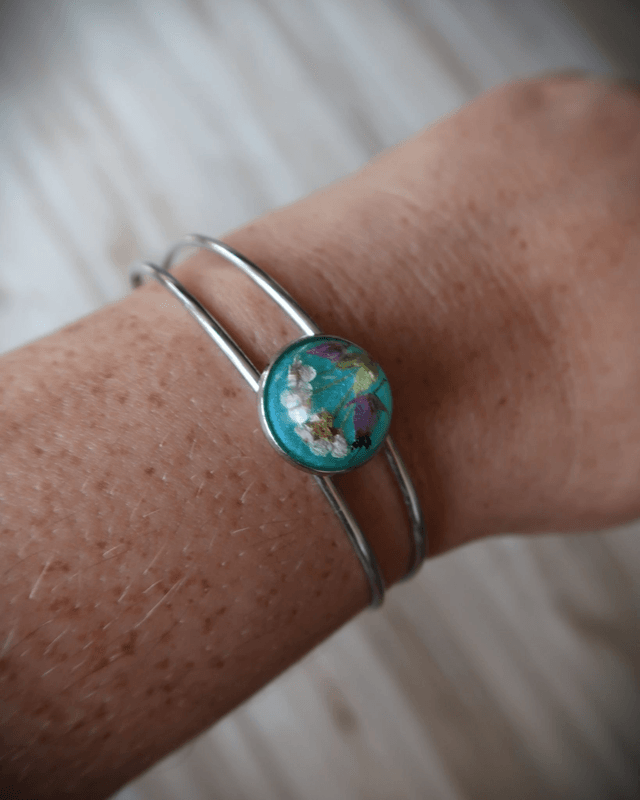 Bracelet fleuri Charme floral (turquoise) | BR01