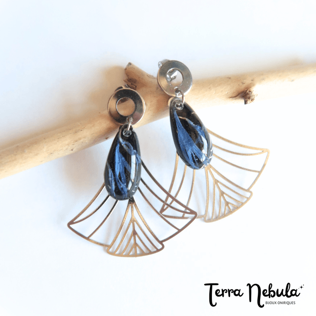 Boucles d'oreilles fleuries Centaurée | BO019