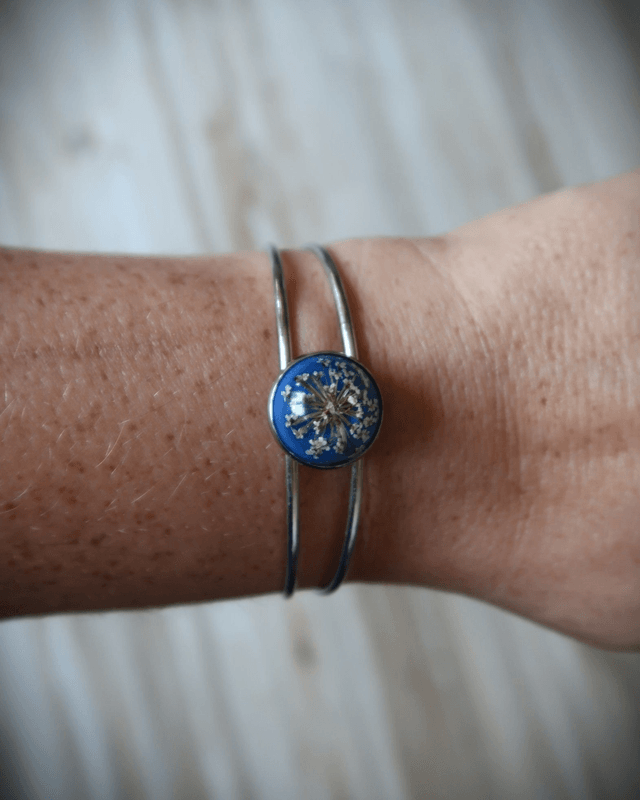 Bracelet fleuri Patience (bleu) | BR13 | Ombelles
