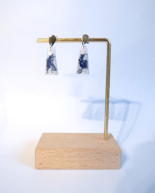 Boucles d'oreilles fleuries Bleuet | BO095F