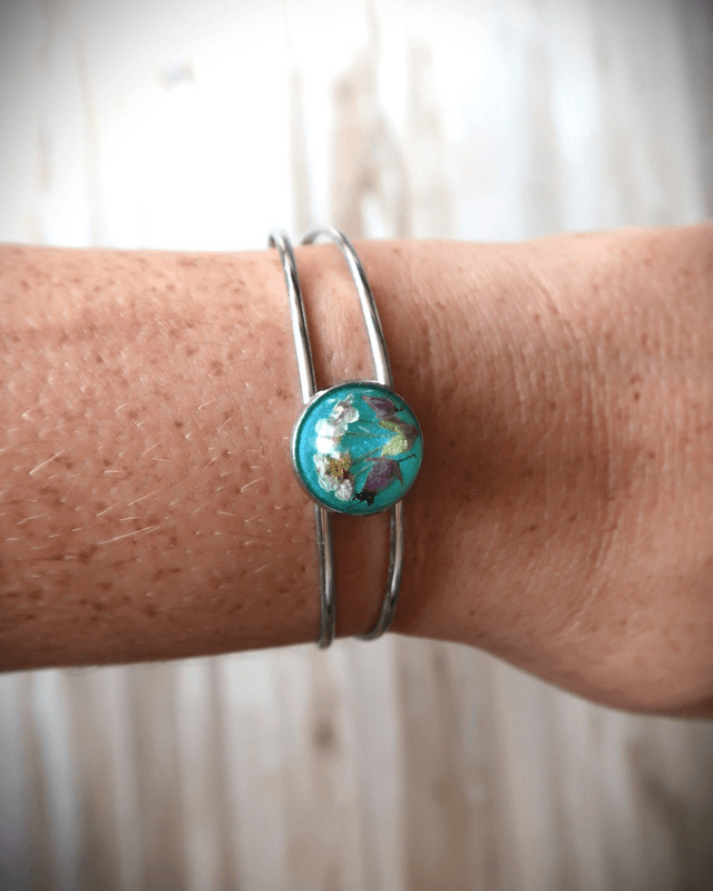 Bracelet fleuri Charme floral (turquoise) | BR01