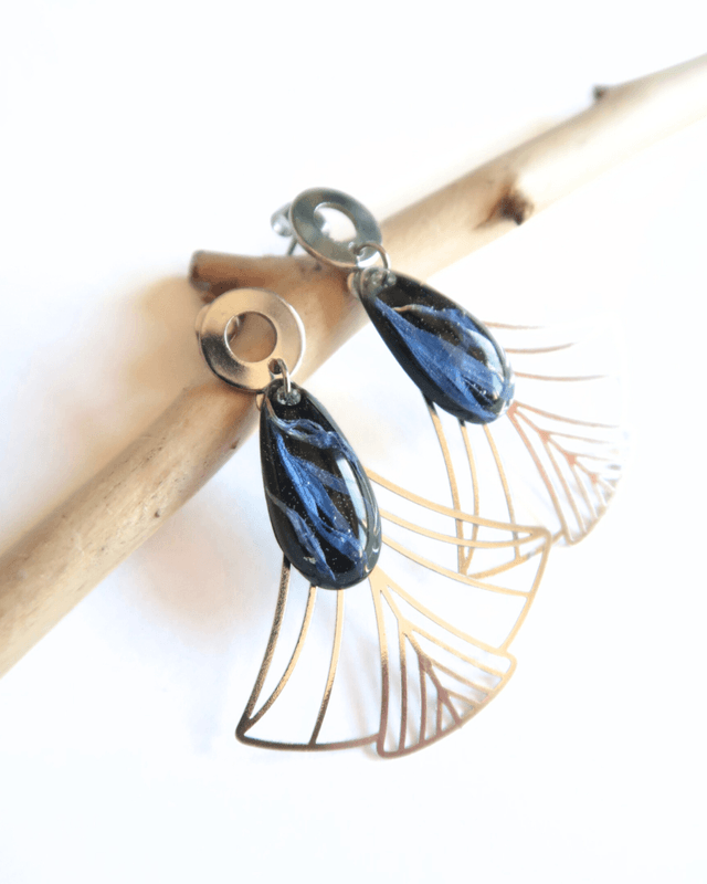 Boucles d'oreilles fleuries Centaurée | BO019