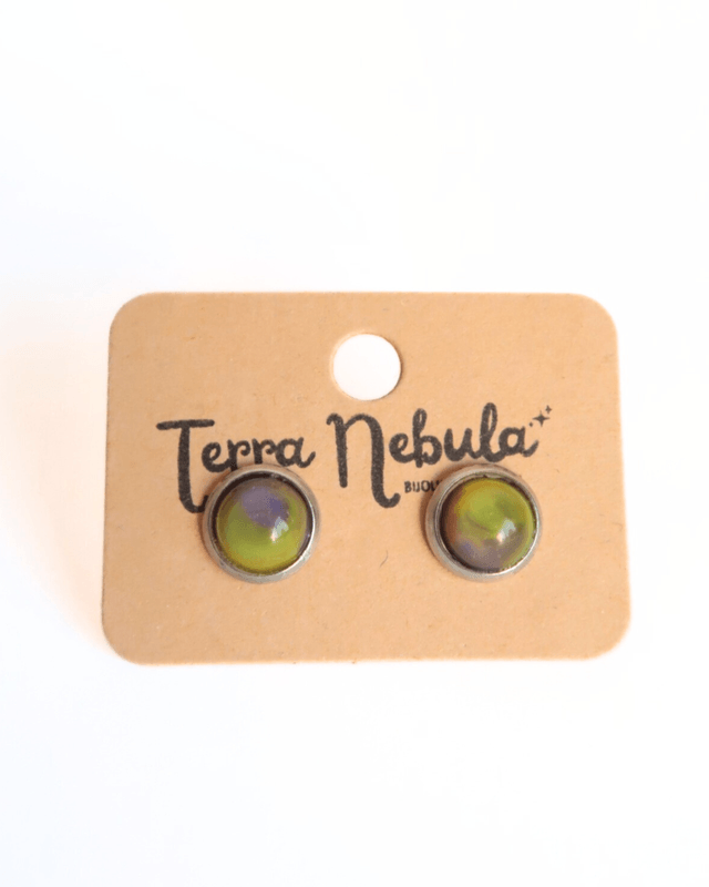 Boucles d'oreilles P'tites Puces Plume de paon | BO029