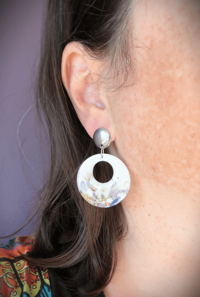 Grandes Boucles d'oreilles fleuries Jardin enchanté | BO229F