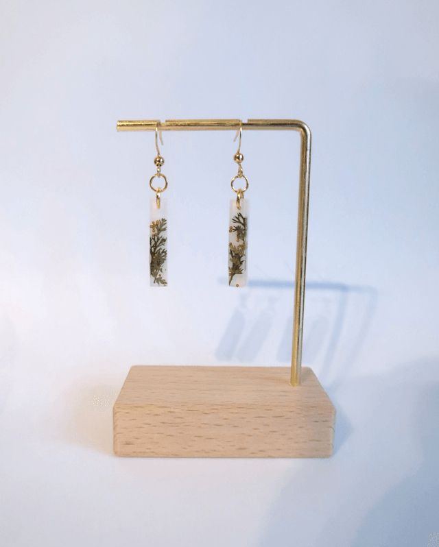 Boucles d'oreilles Fougère dorée | BO091F