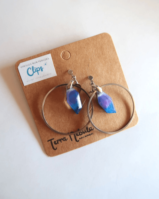 Boucles d'oreilles Clips Eclat de galaxie | BO198