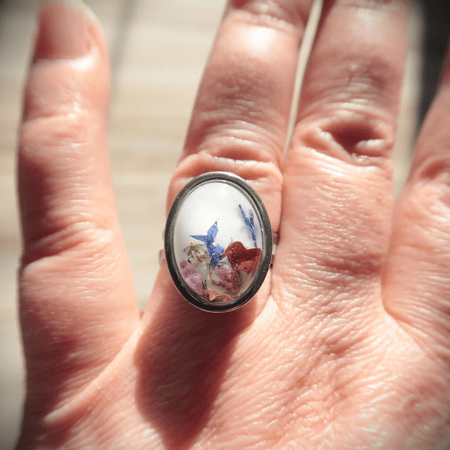Bague ovale fleurie Printemps | BA011