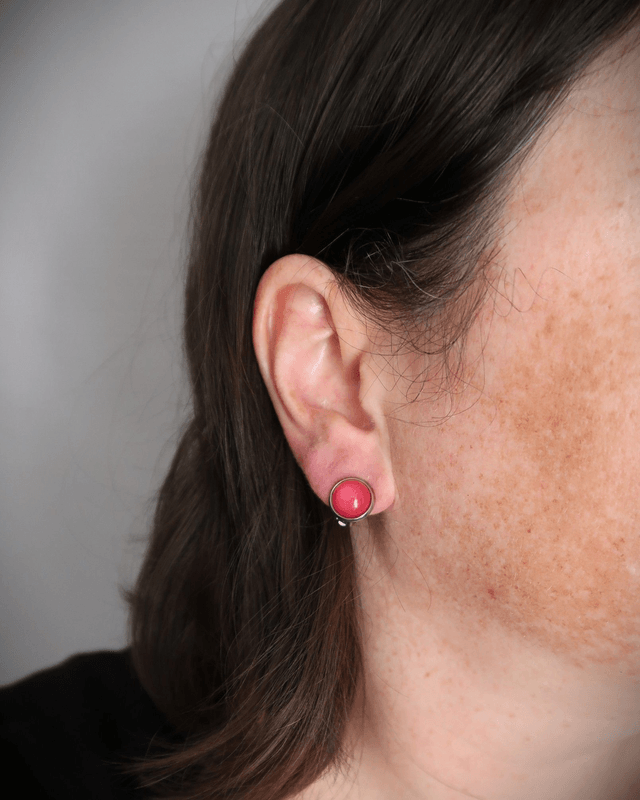 Boucles d'oreilles P'tits Clips Rose foncé | BO032