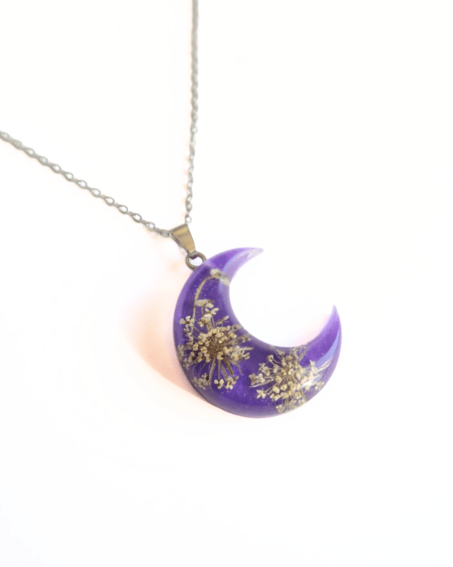 Collier Lune Fleurie Violette | CO003 | Ombelles