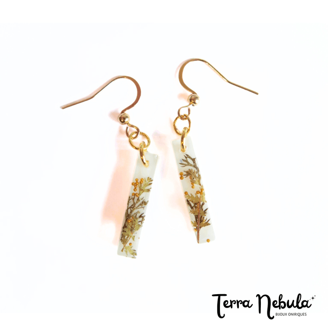 Boucles d'oreilles Fougère dorée | BO091F