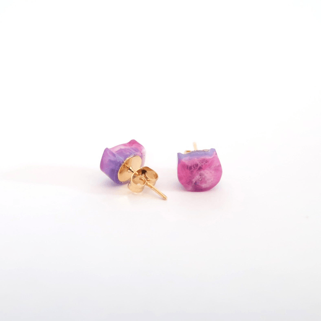 Boucles d'oreilles P'tites puces Chat Violet | BO002