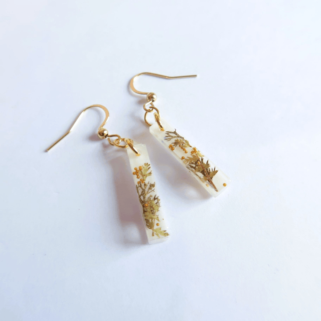 Boucles d'oreilles Fougère dorée | BO091F