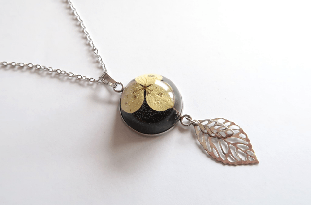 Collier Fleuri Black Hortensia | CO191F