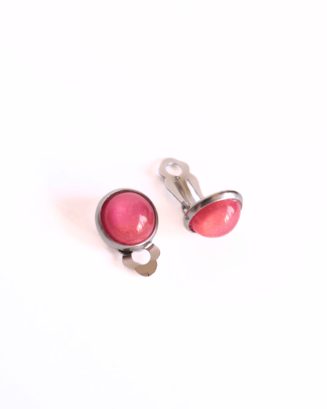 Boucles d'oreilles P'tits Clips Rose foncé | BO032