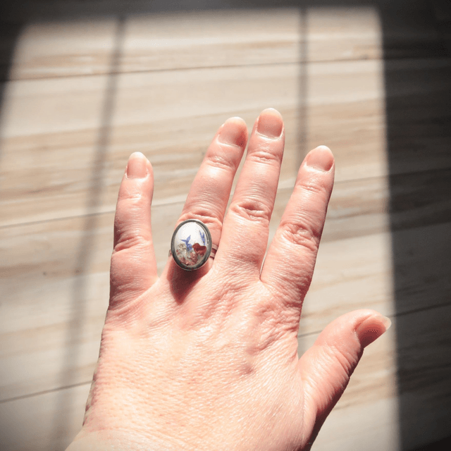 Bague ovale fleurie Printemps | BA011
