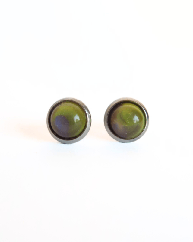 Boucles d'oreilles P'tites Puces Plume de paon | BO029