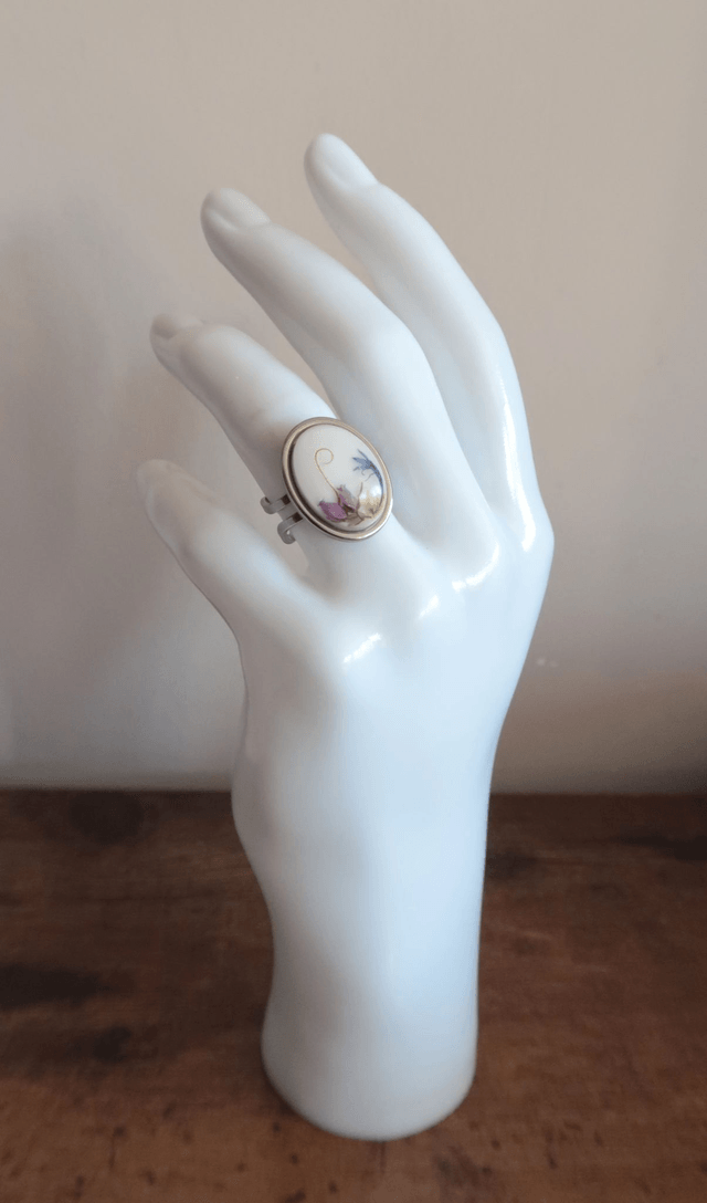 Bague ovale fleurie Epicure  | BA250F