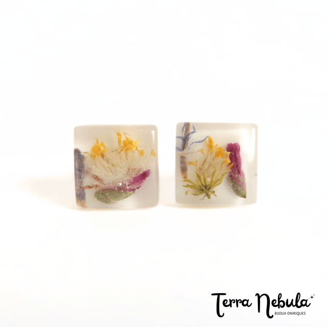 Boucles d'oreilles P'tites puces Tableau Fleuri | BO230F