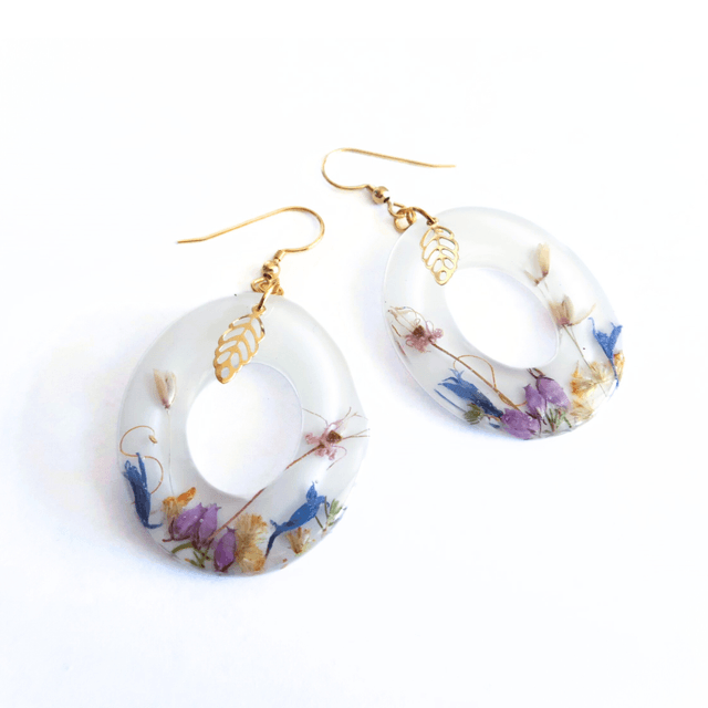 Grandes Boucles d'oreilles fleuries Prairie | BO210F