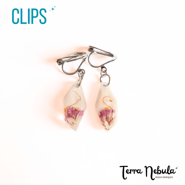 Boucles d&#039;oreilles Clips Fleuris Jardin d&#039;été | BO246F